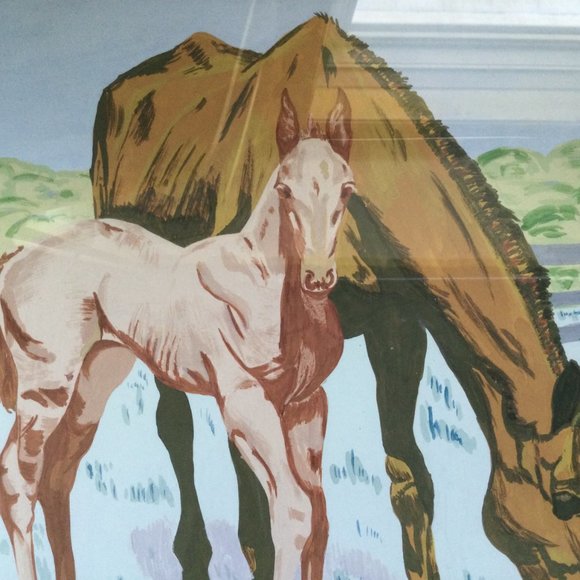 Original Acrylic paintings on paper camels framed small wall hanging - Picture 3 of 6